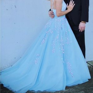 Light blue Amarra prom/pageant dress